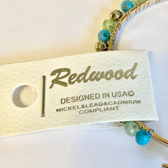 Aqua Bead Pearl Starfish Bangle Bracelet Gold Tone Plated Freshwater Sea Life - Picture 10 of 12